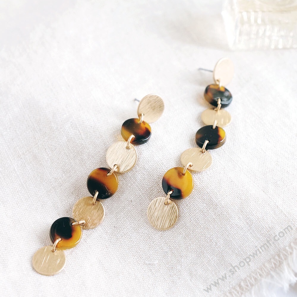 Raindrop Resin Disc Earrings